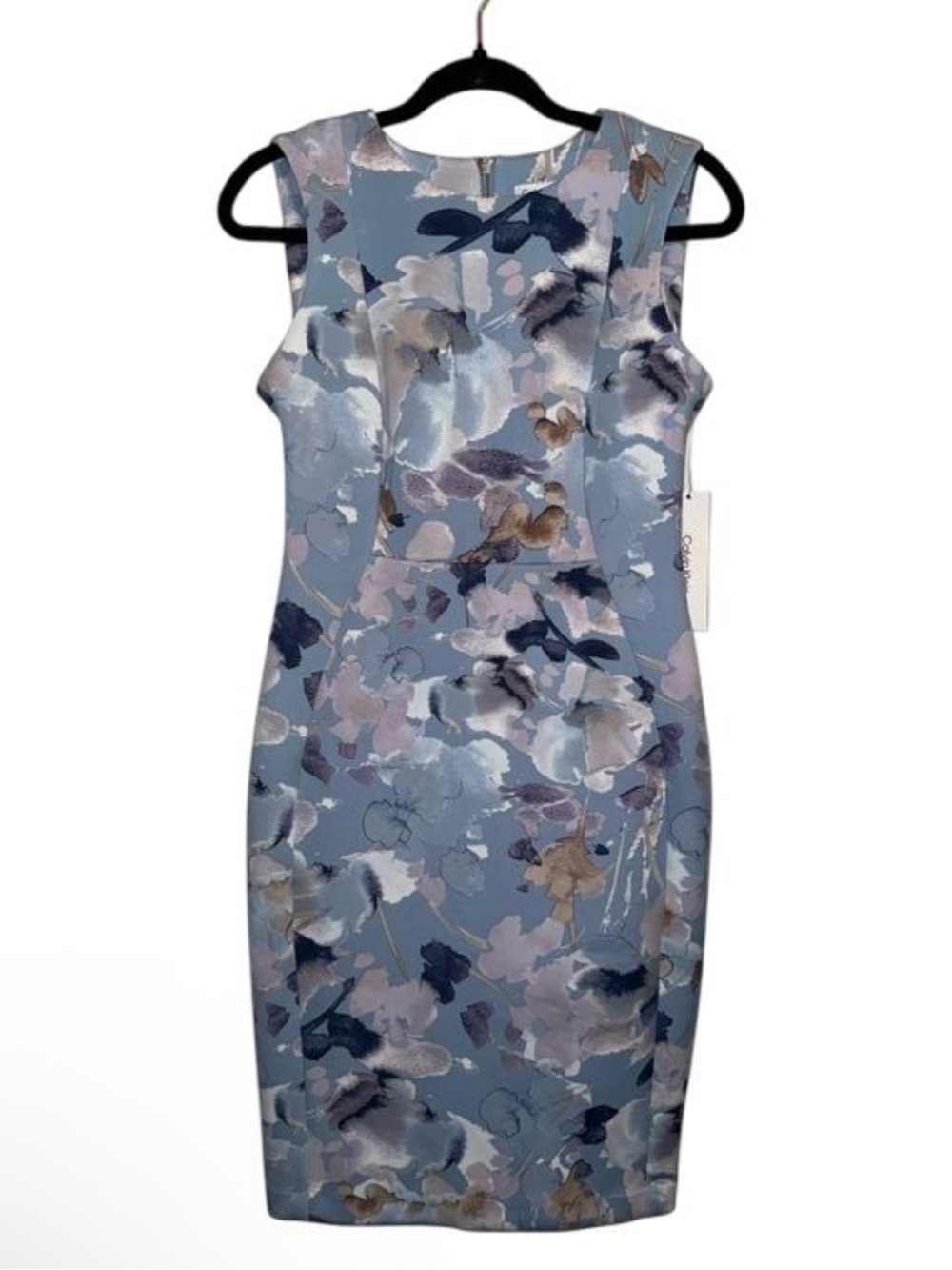 NEW Calvin Klein Serene Pastel Floral Sheath Dress Size 6 Garden Party